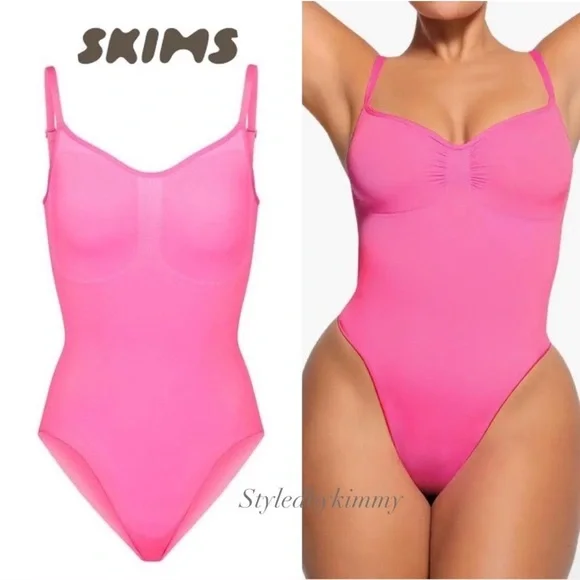 Skims Shapewear Bodysuit Seamless Thong Bodysuit New XS Pink - Picture 1 of 3